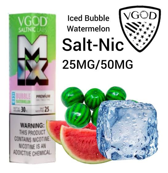 VGOD MIX Series Iced Bubble Watermelon Nic Salts 30ml ( 25mg & 50mg)