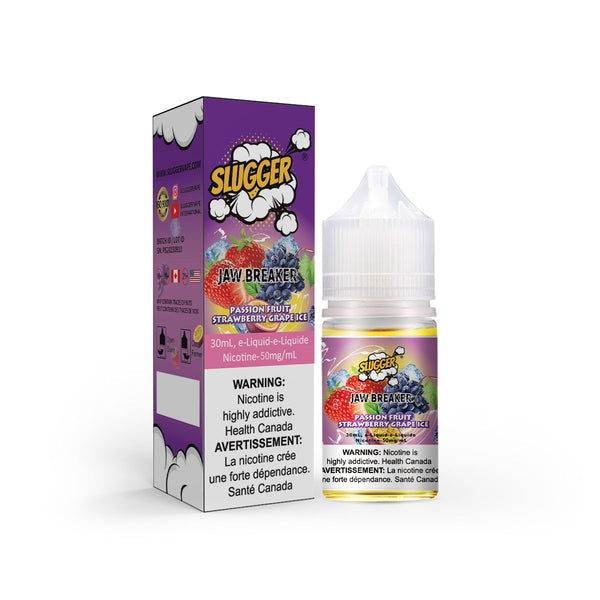 SLUGGER JAW BREAKER Passion Fruit Strawberry Grape Ice Nic Salts 30ml (20, 35 & 50mg)