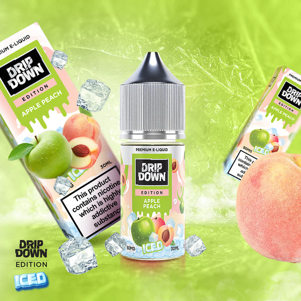 DRIP DOWN EDITION SERIES Apple Peach Ice Nic Salts 30ML ( 25 & 50mg)