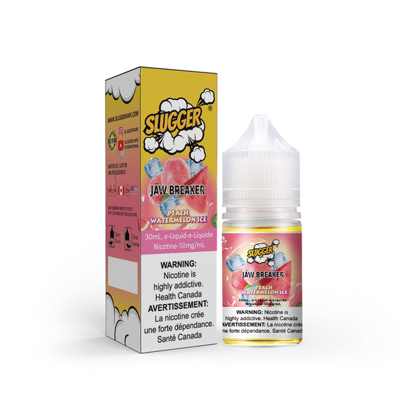 SLUGGER JAW BREAKER Peach Watermelon Ice Nic Salts 30ml (20, 35 & 50mg)