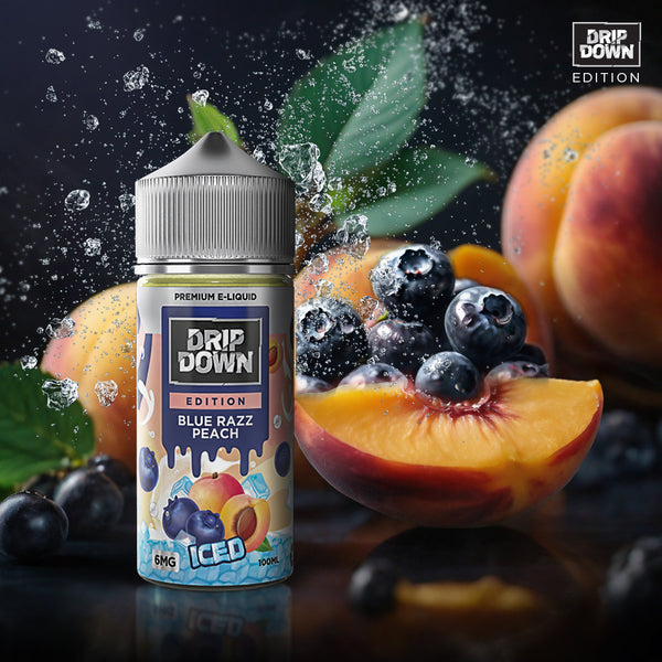 DRIP DOWN EDITION SERIES Blue Razz Peach 100ML ( 0, 3 & 6mg)