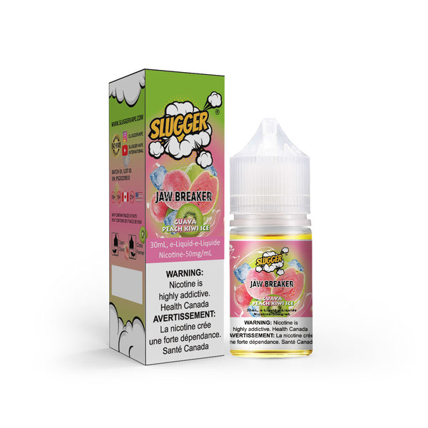 SLUGGER JAW BREAKER Guava Peach Kiwi Ice Nic Salts 30ml (20, 35 & 50mg)