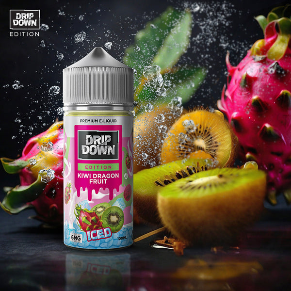 DRIP DOWN EDITION SERIES Kiwi Dragon Fruit 100ML ( 0, 3 & 6mg)