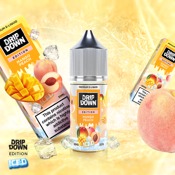 DRIP DOWN EDITION SERIES Mango Peach Ice Nic Salts 30ML ( 25 & 50mg)