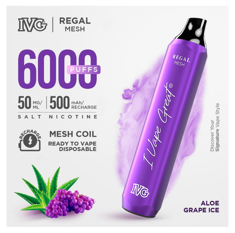 IVG REGAL Mesh Bar 6000 Puffs Rechargeable 5%