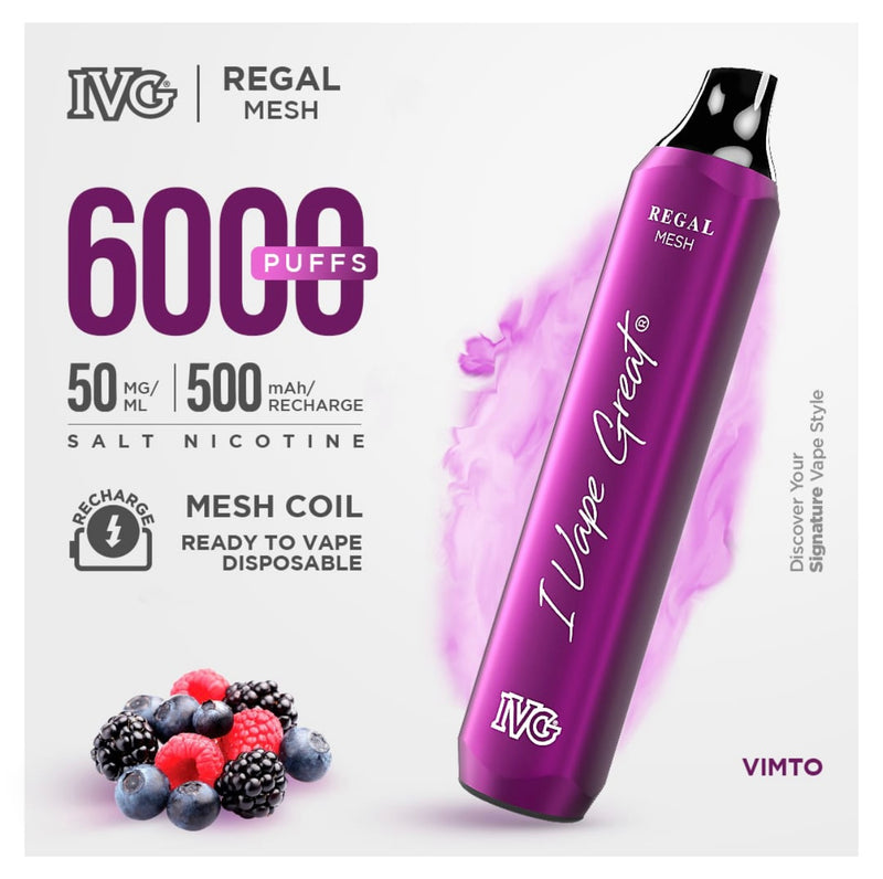 IVG REGAL Mesh Bar 6000 Puffs Rechargeable 5%