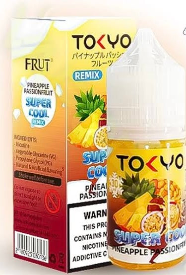 TOKYO SUPER COOL SERIES Pineapple Passion Fruit Nic Salts 30ml ( 35, 50mg )