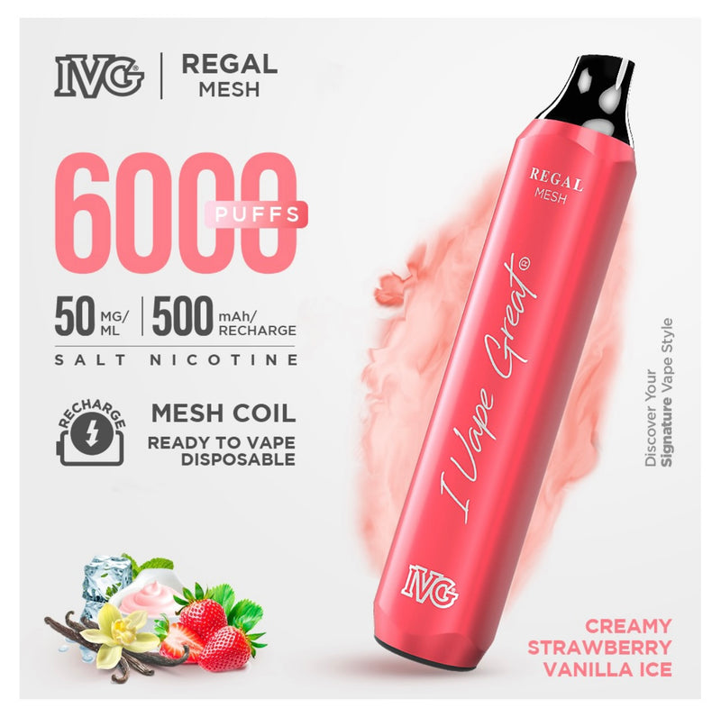 IVG REGAL Mesh Bar 6000 Puffs Rechargeable 5%