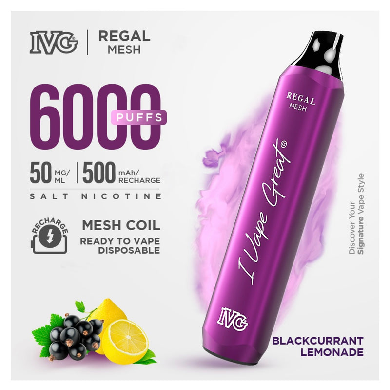 IVG REGAL Mesh Bar 6000 Puffs Rechargeable 5%