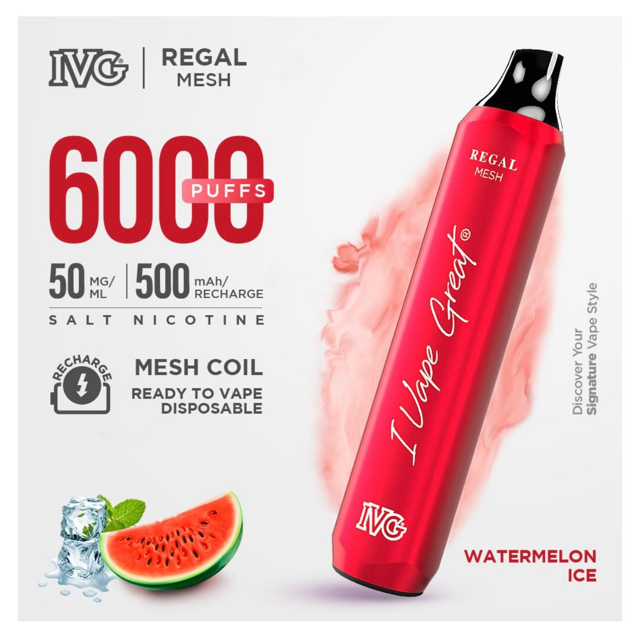 IVG REGAL Mesh Bar 6000 Puffs Rechargeable 5%