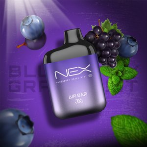 AIR BAR NEX 6500 Puffs 5% Disposable Blueberry Grape Mint available at Vape Hub Pakistan.