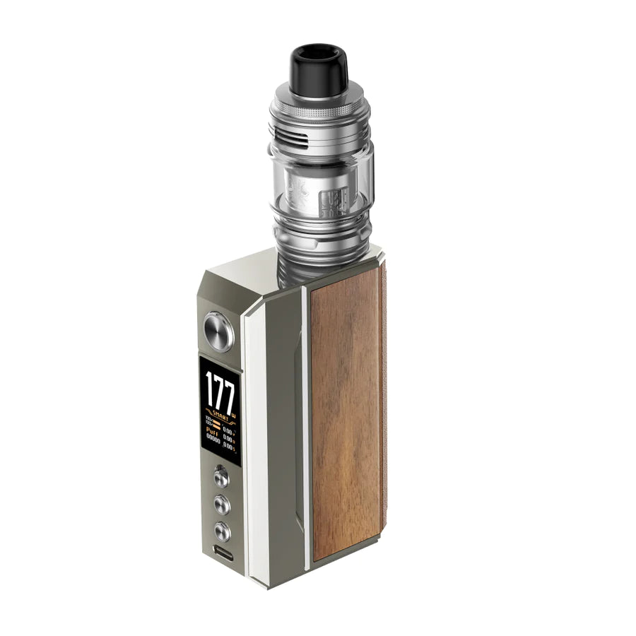 VOOPOO Drag 4 177W Starter Kit Pale Gold + Walnut available at Vape Hub Pakistan.