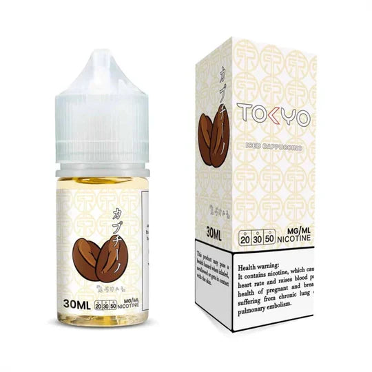 TOKYO Iced Cappuccino Nicotine Salt 30ML available at Vape Hub Pakistan.