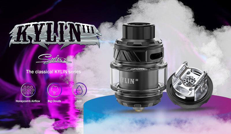 VANDY VAPE KYLIN V3 RTA matte black available at Vape Hub Pakistan. 