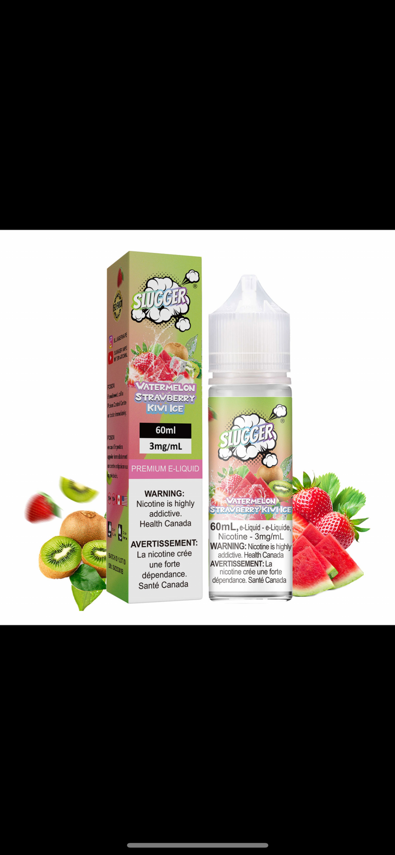 SLUGGER Watermelon Strawberry Kiwi Ice 60ml ( 3mg )