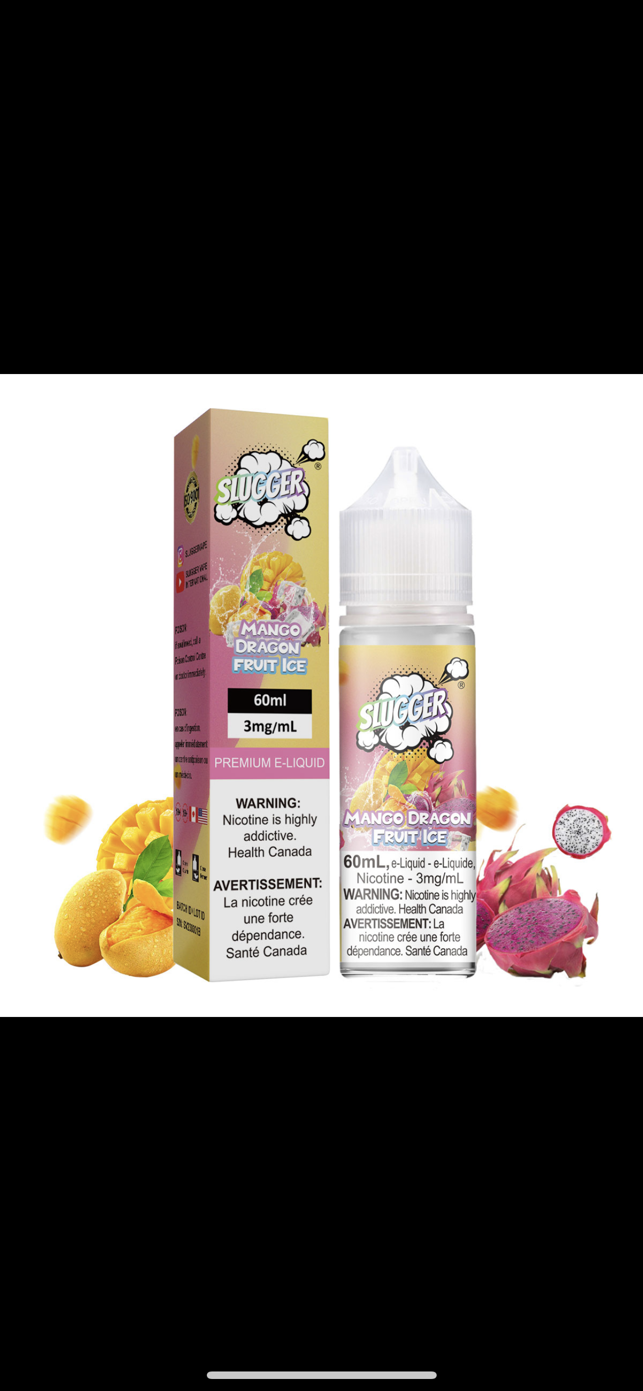SLUGGER Mango Dragon fruit Ice 60ml ( 3mg )
