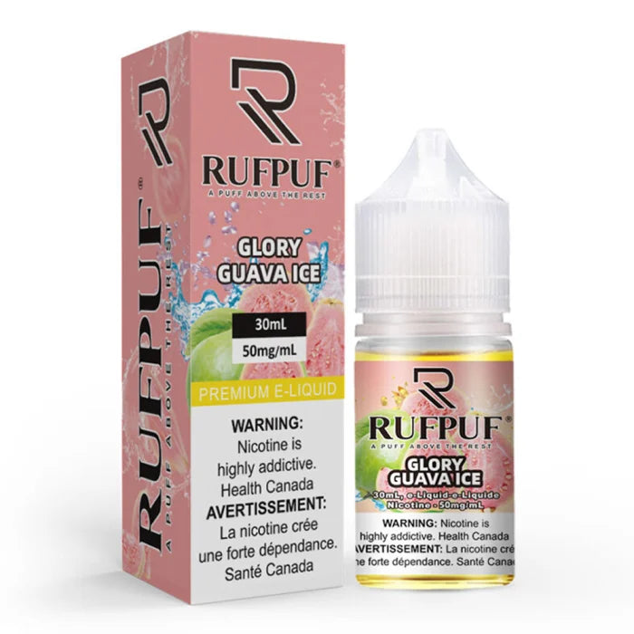 RUFPUF Glory Guava Ice nicotine salt available at Vape Hub Pakistan.