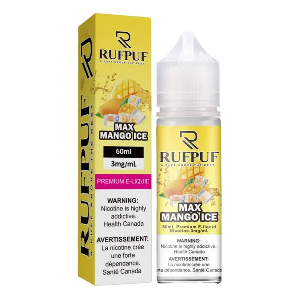 RUFPUF Max Mango Ice 60ML available at Vape Hub Pakistan.