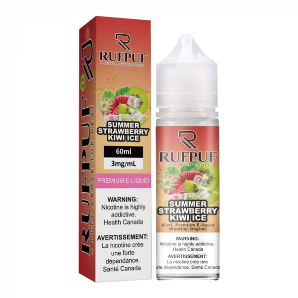 RUFPUF Summer Strawberry Kiwi Ice 60ml available at Vape Hub Pakistan.