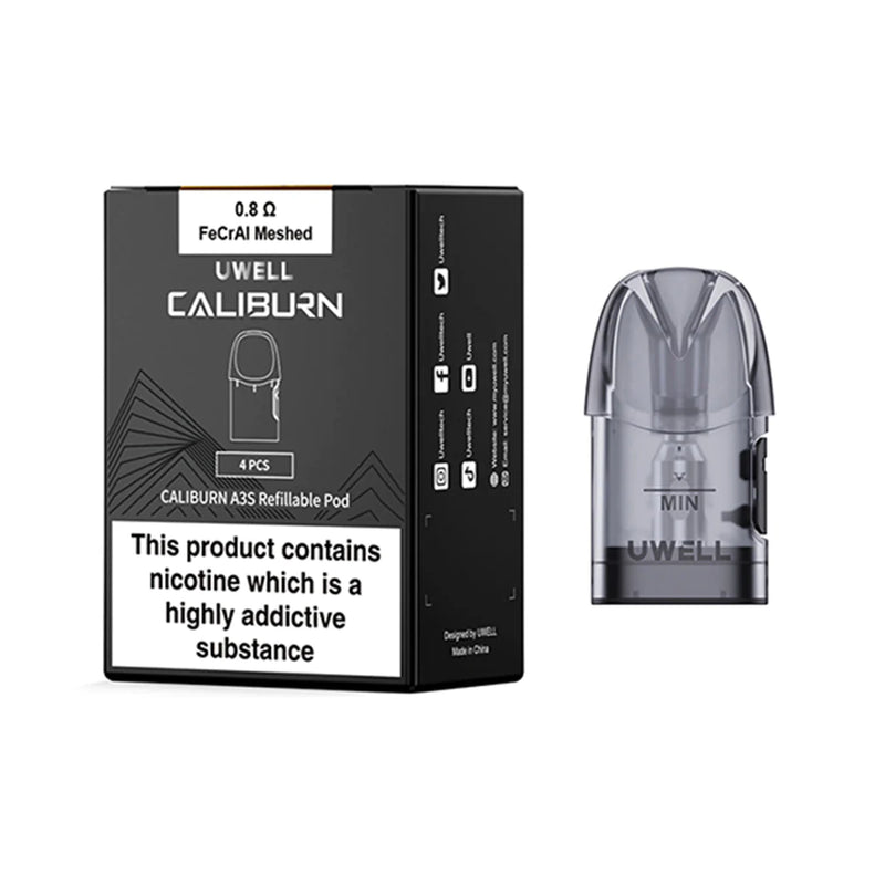 UWELL Caliburn A3S 0.8 ohm replacement pods available at Vape Hub Pakistan.