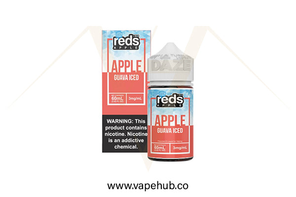 7Daze REDS Apple Guava Iced 60ML freebase available at Vape Hub Pakistan.