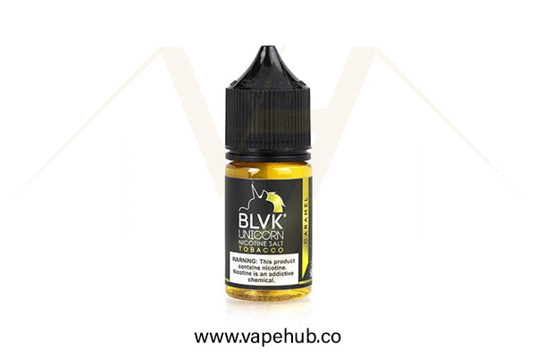 BLVK Unicorn nicotine salt Caramel Tobacco 30ml available at Vape Hub Pakistan.