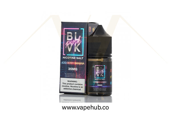 BLVK Pink Series Iced Berry Banana nicotine salt 30ml available at Vape Hub Pakistan.