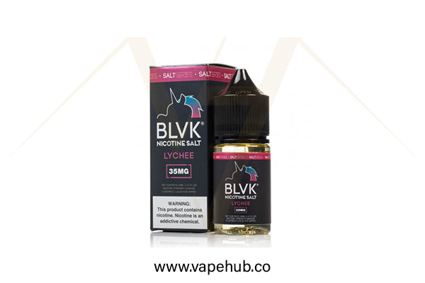 BLVK Unicorn nicotine salt Lychee 30ml available at Vape Hub Pakistan.