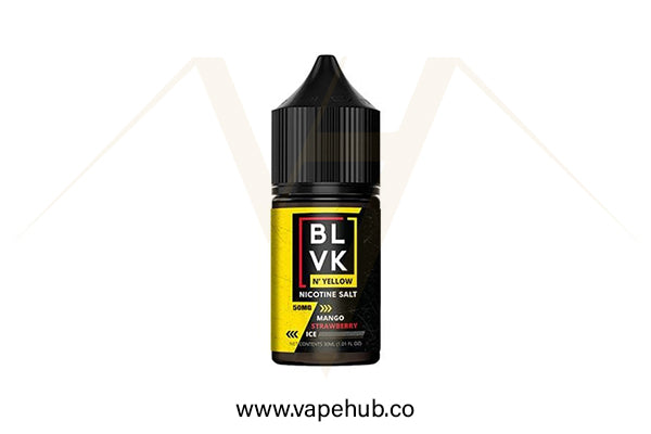 BLVK N' YELLOW nicotine salt Mango Strawberry Ice 30ml available at Vape Hub Pakistan.