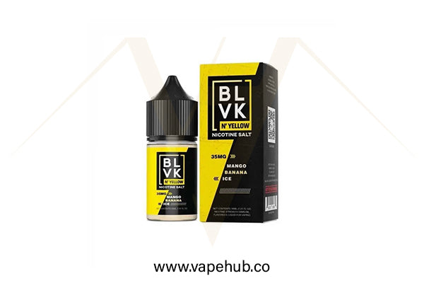 BLVK N' YELLOW nicotine salt Mango Banana 30ml available at Vape Hub Pakistan.