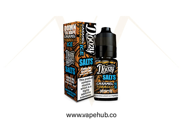 Doozy Caramel Tobacco Iced 30ml nicotine salt available at Vape Hub Pakistan.