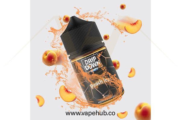 DRIP DOWN Peach Ice 60ml available at Vape Hub Pakistan.