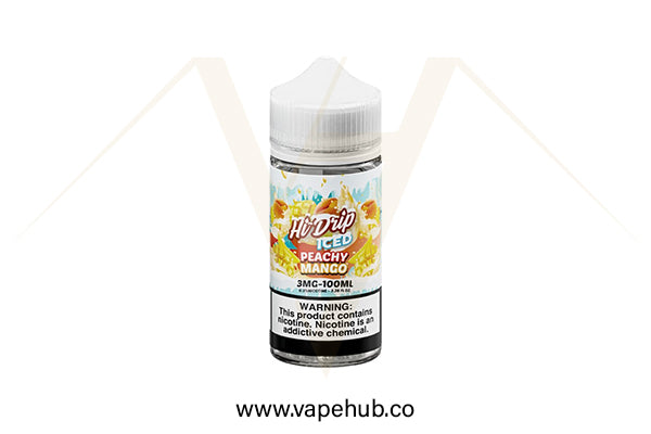 Hi Drip Peachy Mango Iced 100ml available at Vape Hub Pakistan.