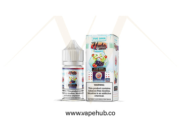 Hyde x Pod Juice Aloe Berry Grape Freeze 30ml nicotine salt available at Vape Hub Pakistan.