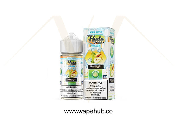 Hyde x Pod Juice Pear Peach Freeze 100ml available at Vape Hub Pakistan.