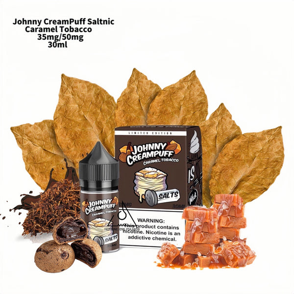 JOHNNY CREAMPUFF Caramel Tobacco Nic Salts 30ML ( 35 & 50mg)