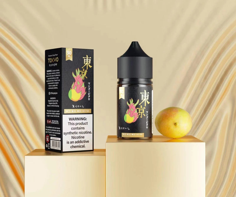 Tokyo golden series mango pitaya nicotine salt 30ml at Vape Hub Pakistan.