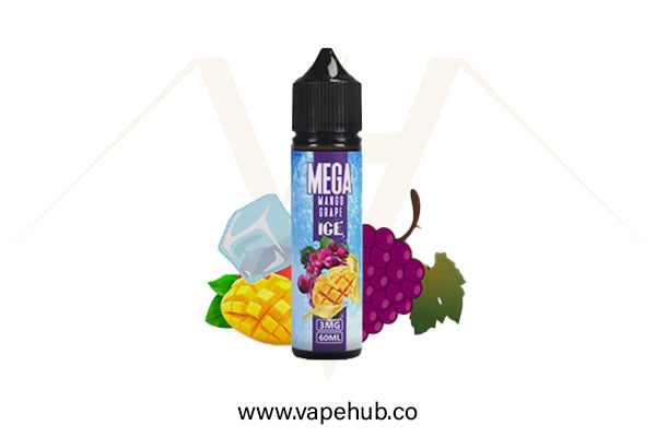 Mega Mango Grape Ice by Grand e-Liquids 60ML available at Vape Hub Pakistan.