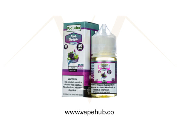 Pod Juice Aloe Grape Freeze nicotine salt 30ML available at Vape Hub Pakistan.