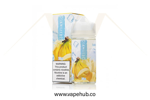 SKWEZED Banana Iced 100ML available at Vape Hub Pakistan.