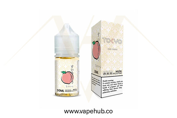 TOKYO Iced Peach 30ml nicotine salt available at Vape Hub Pakistan.