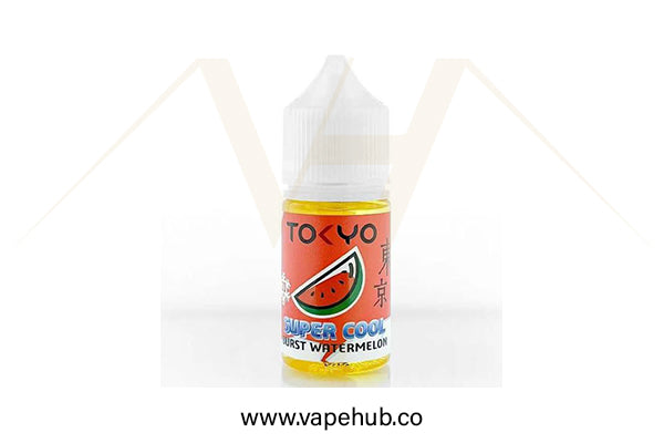 TOKYO SUPER COOL SERIES Iced Burst Watermelon 30ml nicotine salt available at Vape Hub Pakistan.