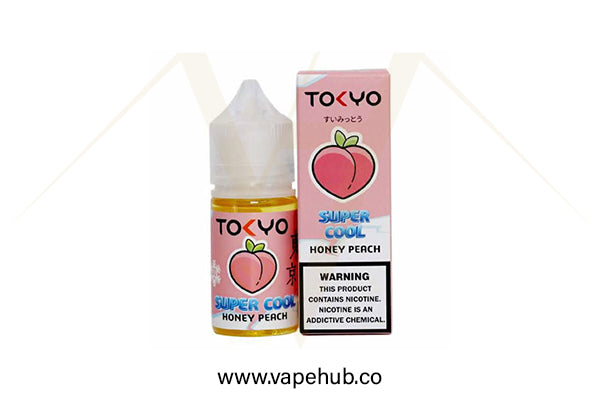 TOKYO SUPER COOL SERIES Honey Peach 30ml nicotine salt available at Vape Hub Pakistan.