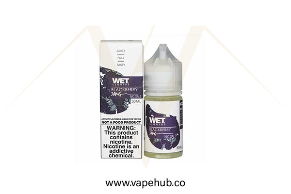 WET Blackberry Iced 30ML nicotine salt available at Vape Hub Pakistan.