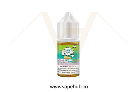 SLUGGER Knockout series Wacko Watermelon Bubblegum Ice Nicotine Salt 30ML available at Vape Hub Pakistan.