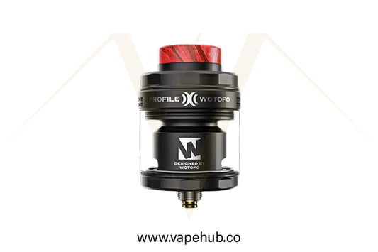 WOTOFO Profile X RTA black available at Vape Hub Pakistan.