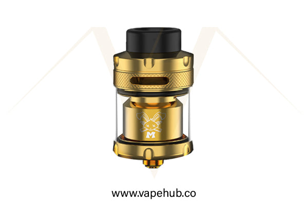 Hell Vape Dead Rabbit M RTA gold available at Vape Hub Pakistan.