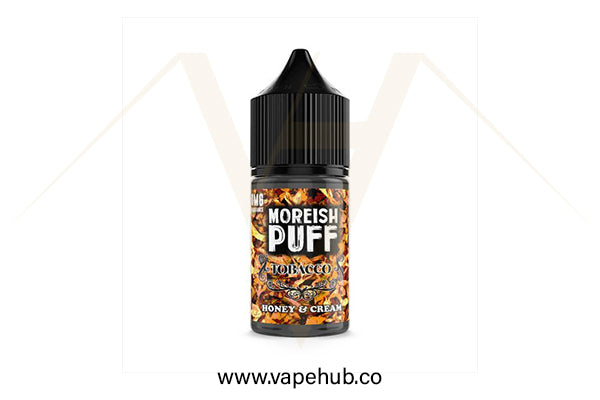 Moreish Puff Tobacco Honey and Cream 30ML nicotine salt available at Vape Hub Pakistan.