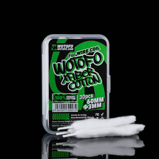 WOTOFO XFIBER Cotton for Profile 10pcs/pack 3MM available at Vape Hub Pakistan.