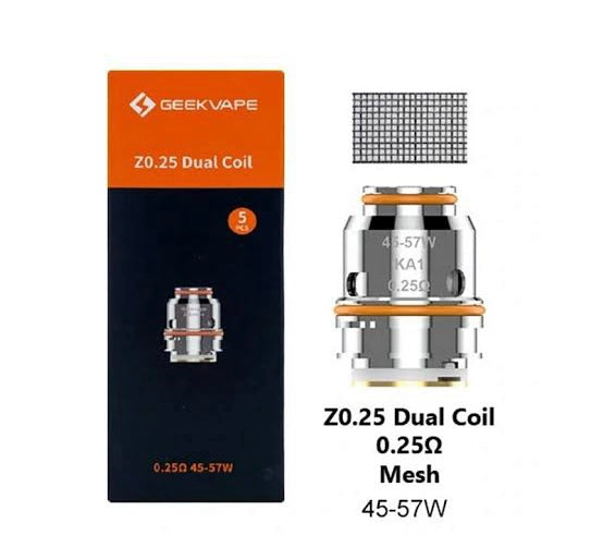 Geekvape Zeus Z replacement coils 0.25 ohm Dual available at Vape Hub Pakistan.